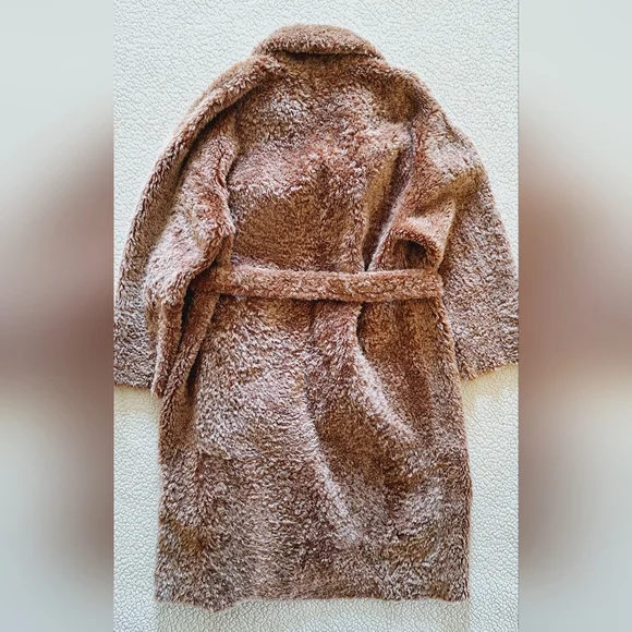 NWOT ULLA JOHNSON Rosetta Belted Shearling Coat Brown Sz L Org $4,330 - Picture 10 of 12